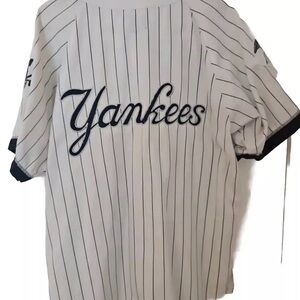 Vintage New York Yankees American League x Starter Jersey Cursive Blue & White